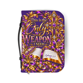 This Is the Only Weapon I Need Bible Cover  Christian Zipper Bible Case Faith Gift for Men and Women