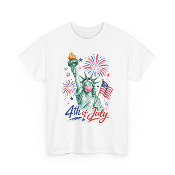 4th of July Shirt Statue of Liberty Bubblegum Tee Patriotic T Shirt Independence Day Shirt American Flag Fireworks Tee USA Summer Shirt
