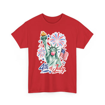 4th of July Shirt Statue of Liberty Bubblegum Tee Patriotic T Shirt Independence Day Shirt American Flag Fireworks Tee USA Summer Shirt
