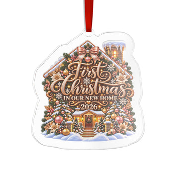 First Christmas in Our New Home 2026 Acrylic Ornament – New House Christmas Keepsake, Housewarming Gift, Holiday Tree Decoration
