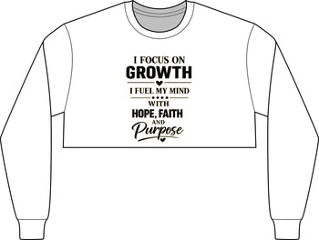 Women's Growth Hope Faith & Purpose Cropped Sweatshirt – Inspirational Motivational Pullover