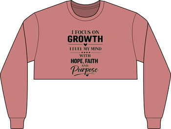 Women's Growth Hope Faith & Purpose Cropped Sweatshirt – Inspirational Motivational Pullover