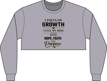 Women's Growth Hope Faith & Purpose Cropped Sweatshirt – Inspirational Motivational Pullover