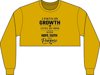 Women's Growth Hope Faith & Purpose Cropped Sweatshirt – Inspirational Motivational Pullover