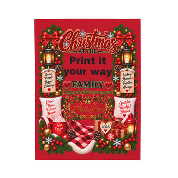 Personalized Family Christmas Blanket 2026 – Custom Photo & Family Name Velvet Plush Throw Blanket, Christmas Keepsake Gift