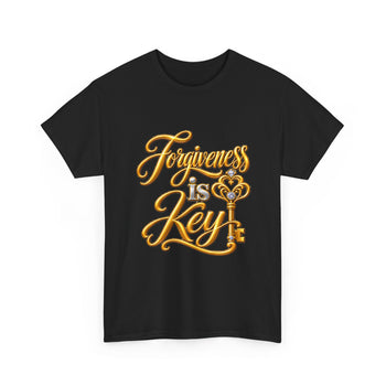 Forgiveness Is Key Christian Faith T-Shirt – Inspirational Religious Graphic Tee with Front and Back Print for Men and Women