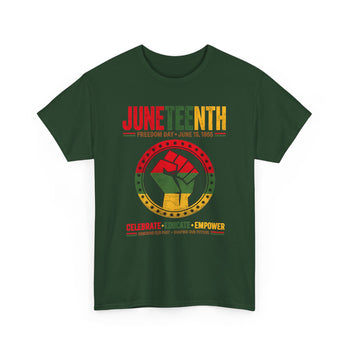 Juneteenth Freedom Day Unisex T-Shirt – June 19 1865 Black History Celebration, Celebrate Educate Empower Graphic Tee