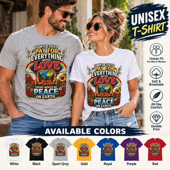 If We Could Pay for Everything With Love There Would Be Peace on Earth Unisex T-Shirt – Inspirational Peace and Love Graphic Tee