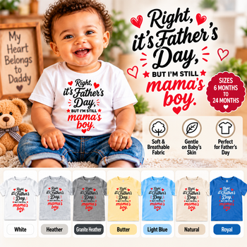 Father's Day Toddler Boy T-Shirt – Mama's Boy Shirt, Funny Daddy's Day Tee, Cute Kids Father's Day Gift