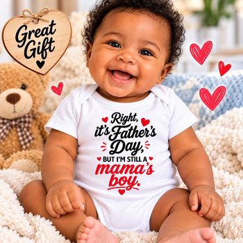 Baby Boy Father's Day Bodysuit – Mama's Boy Funny First Father's Day Outfit, Cute Infant Baby Shower Gift