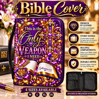 This Is the Only Weapon I Need Bible Cover  Christian Zipper Bible Case Faith Gift for Men and Women