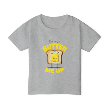 Don't Try to Butter Me Up Toddler T-Shirt – Cute Funny Toast & Butter Graphic Tee for Boys and Girls, 2T–6T