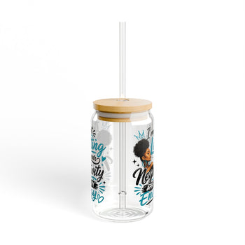 I'm Not Letting Your Negativity Affect My Energy 16oz Glass Tumbler – Inspirational Positive Energy Cup with Bamboo Lid and Straw, Motivational Gift