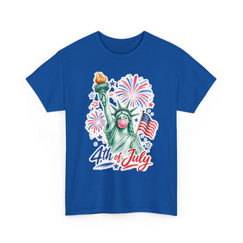 4th of July Shirt Statue of Liberty Bubblegum Tee Patriotic T Shirt Independence Day Shirt American Flag Fireworks Tee USA Summer Shirt