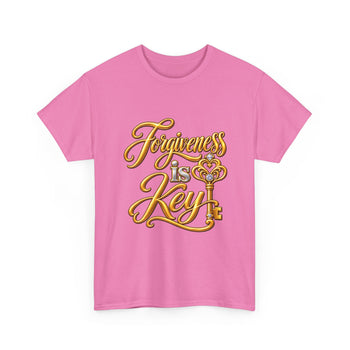 Forgiveness Is Key Christian Faith T-Shirt – Inspirational Religious Graphic Tee with Front and Back Print for Men and Women