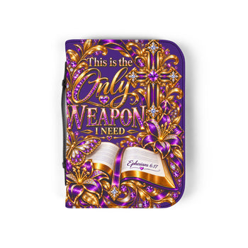 This Is the Only Weapon I Need Bible Cover  Christian Zipper Bible Case Faith Gift for Men and Women
