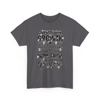 Growth Hope Faith & Purpose Inspirational T-Shirt – Motivational Positive Mindset Graphic Tee for Men and Women