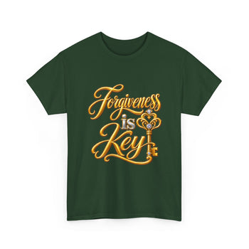 Forgiveness Is Key Christian Faith T-Shirt – Inspirational Religious Graphic Tee with Front and Back Print for Men and Women