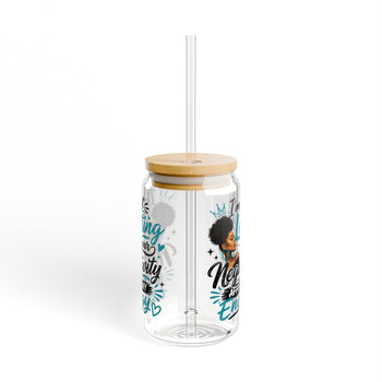 I'm Not Letting Your Negativity Affect My Energy 16oz Glass Tumbler – Inspirational Positive Energy Cup with Bamboo Lid and Straw, Motivational Gift