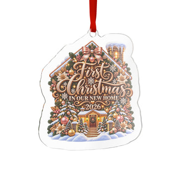 First Christmas in Our New Home 2026 Acrylic Ornament – New House Christmas Keepsake, Housewarming Gift, Holiday Tree Decoration