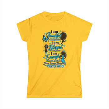 I Am Thankful I Am Blessed I Am Enough Women's Graphic T-Shirt – Inspirational Self Love Affirmation Tee, Empowerment Shirt